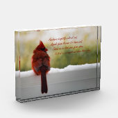 Kardinal mit Besucher vom Himmelsgedicht Fotoblock (Links)