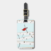Kardinal mit Birken-Bäumen Gepäckanhänger (Vorderseite vertikal)