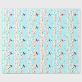 Kardinal mit Birken-Bäumen Geschenkpapier (Flach)