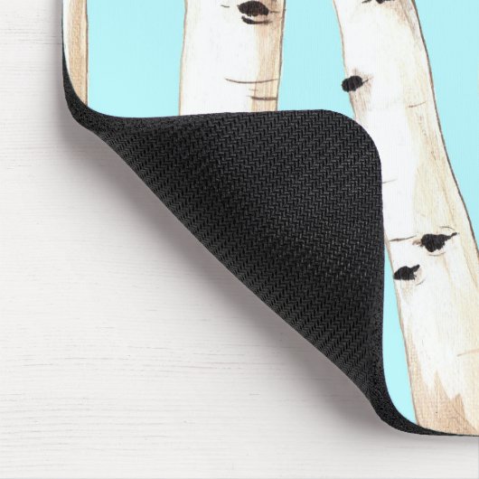 Kardinal mit Birken-Bäumen Mousepad (Ecke)