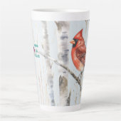 Kardinal mit Birken (passendes Journal erhältlich) Milchtasse (Vorderseite)