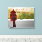 Kardinal mit dem Besucher aus dem Himmel Gedicht 1 Leinwanddruck (Insitu (Holzboden))