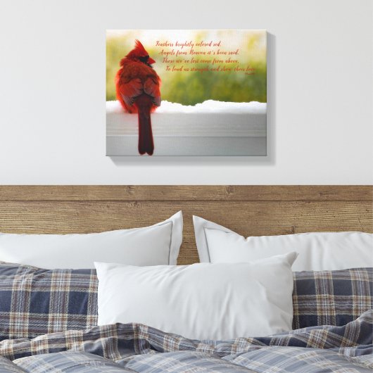 Kardinal mit dem Besucher aus dem Himmel Gedicht 1 Leinwanddruck (Insitu (Schlafzimmer))