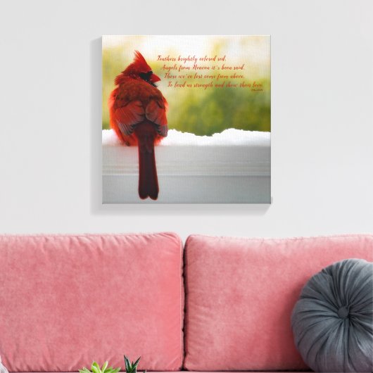 Kardinal mit dem Besucher aus dem Himmel Gedicht 1 Leinwanddruck (Insitu (Wohnzimmer))