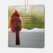 Kardinal mit dem Besucher aus dem Himmel Gedicht Keramikornament (Links)