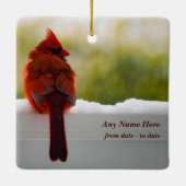 Kardinal mit dem Besucher aus dem Himmel Gedicht Keramikornament (Rückseite)