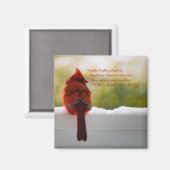 Kardinal mit dem Besucher aus dem Himmel Gedicht Magnet (Vorderseite/Rückseite)