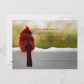 Kardinal mit dem Besucher aus dem Himmel Gedicht Postkarte (Vorne/Hinten)