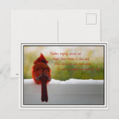Kardinal mit dem Besucher aus dem Himmel Gedicht Postkarte (Vorne/Hinten)