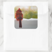 Kardinal mit dem Besucher aus dem Himmel Gedicht Quadratischer Aufkleber (Tasche)