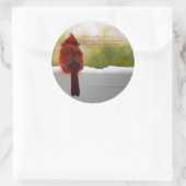 Kardinal mit dem Besucher aus dem Himmel Gedicht Runder Aufkleber (Tasche)