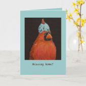 Kardinal mit Eierhut, Vermisste Zuhause? Karte (Gelbe Blume)