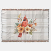 Kardinal mit Herbst-Blume und Kariert Decke (Vorderseite)