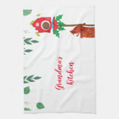 Kardinal mit Holiday Birdhouse Personalisiert Geschirrtuch (Vertikal)
