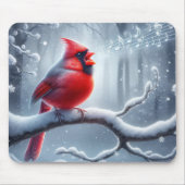 Kardinal mit musikalischen Noten Mousepad (Vorne)