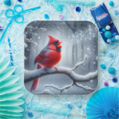 Kardinal mit musikalischen Noten Pappteller (Party)