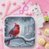 Kardinal mit musikalischen Noten Pappteller (Party)