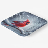 Kardinal mit musikalischen Noten Pappteller (Gewinkelt)