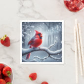 Kardinal mit musikalischen Noten Serviette (Beispiel)