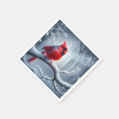 Kardinal mit musikalischen Noten Serviette (Ecke)