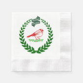 Kardinal mitten im Nickerchen des Weihnachtsschade Serviette (Vorderseite)