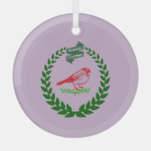 Kardinal mitten in der Weihnachtskranz Ornament Aus Glas (Vorderseite)