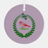 Kardinal mitten in der Weihnachtskranz Ornament Aus Glas (Rückseite)