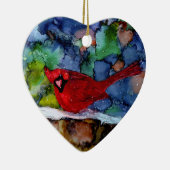 Kardinal nachts keramikornament (Rechts)