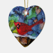 Kardinal nachts keramikornament (Links)