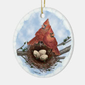 Kardinal Nest-Ornament Keramik Ornament (Links)