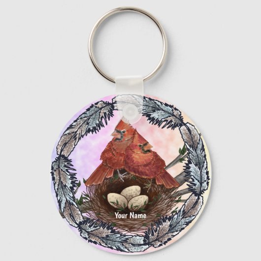 Kardinal Nest Schlüsselanhänger (Vorderseite)