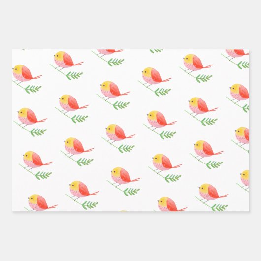 Kardinal niedliche Waldvögel Weihnachtsgeschenk Geschenkpapier Set (Vorderseite 3)