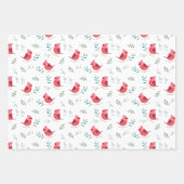 Kardinal niedliche Waldvögel Weihnachtsgeschenk Geschenkpapier Set (Vorderseite)