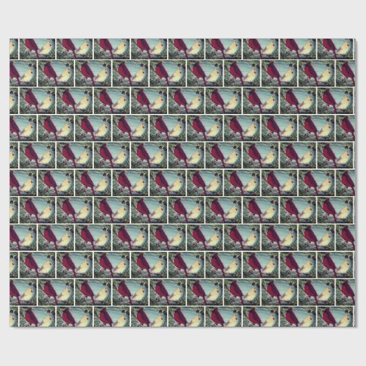 Kardinal Nordroter Vogelparadies Geschenkpapier (Flach)