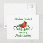 Kardinal North Carolina Bird Postkarte (Vorne/Hinten)