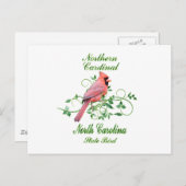 Kardinal North Carolina Staat Bird Postkarte (Vorne/Hinten)