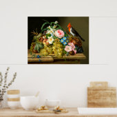 Kardinal, Obst und Blume Stillleben Poster (Küche)