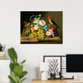 Kardinal, Obst und Blume Stillleben Poster (Heimbüro)