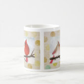 Kardinal-Paar Wintervögel Kunst Weihnachtsgeschenk Kaffeetasse (Mittel)