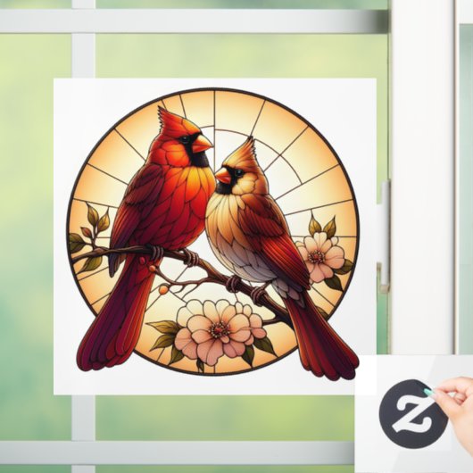 Kardinal-Pair-Verkleidung Fensteraufkleber (Zuhause)