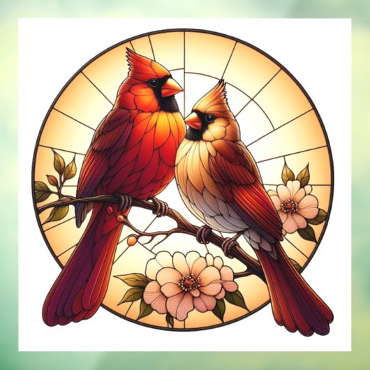 Kardinal-Pair-Verkleidung Fensteraufkleber (Blatt 3)