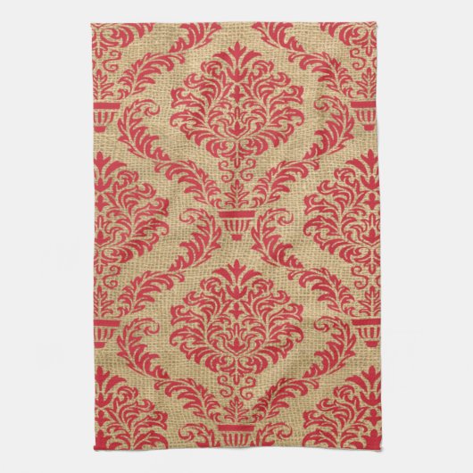 Kardinal Parisian Moods Damask Geschirrtuch (Vertikal)