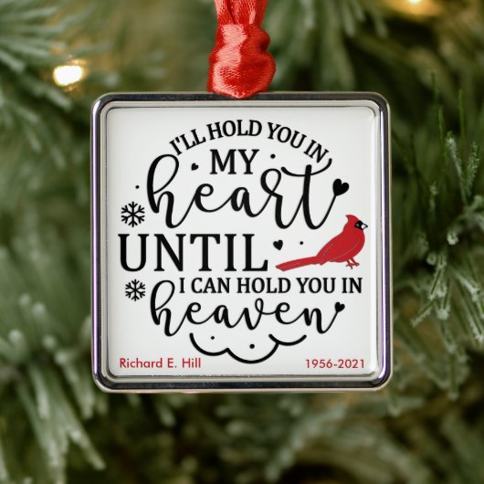 Kardinal/Personalisiert halte ich dich im Herzen Ornament Aus Metall (Baum)