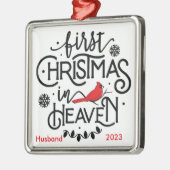 Kardinal/Personalisierte erste Weihnachten im Himm Ornament Aus Metall (Links)