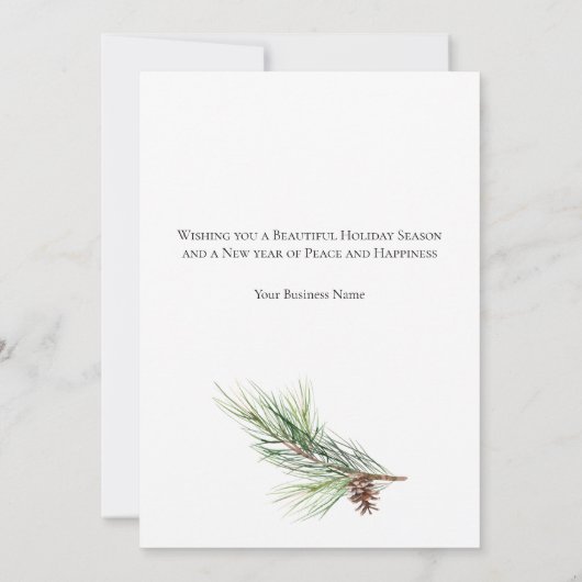 Kardinal Pine Holly Business Weihnachtskarte (Rückseite)