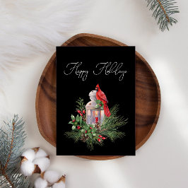 Kardinal Pine Holly Business Weihnachtskarte