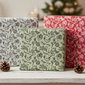 Kardinal, Pinecones, Kiefernneedle und Winterberri Geschenkpapier Set