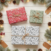 Kardinal, Pinecones, Kiefernneedle und Winterberri Geschenkpapier Set