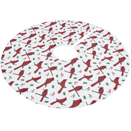 Kardinal Polyester Weihnachtsbaumdecke (Schrägansicht)