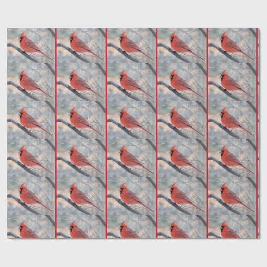 Kardinal Pose Geschenkpapier (Flach)